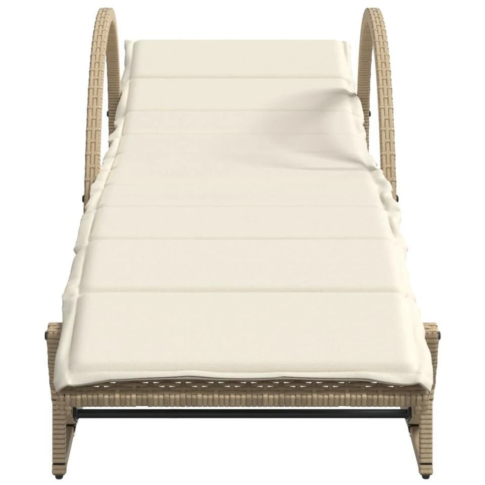 VidaXL - Ligbed - Beige - Poly Rattan 4 VidaXL - Ligbed - Beige - Poly Rattan - Afbeelding 4