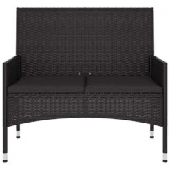 VidaXL - Tuinbank 2-zits - Zwart - Poly Rattan - Met Zwart Kussens -Leenbakker Winkel bca5b7c1755545918c3711216fe44128