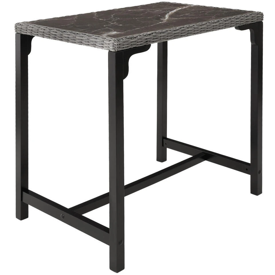 Tectake Wicker Bartafel Kutina Met 4 Stoelen Latina, Grijs 9 Tectake Wicker Bartafel Kutina Met 4 Stoelen Latina, Grijs - Afbeelding 9