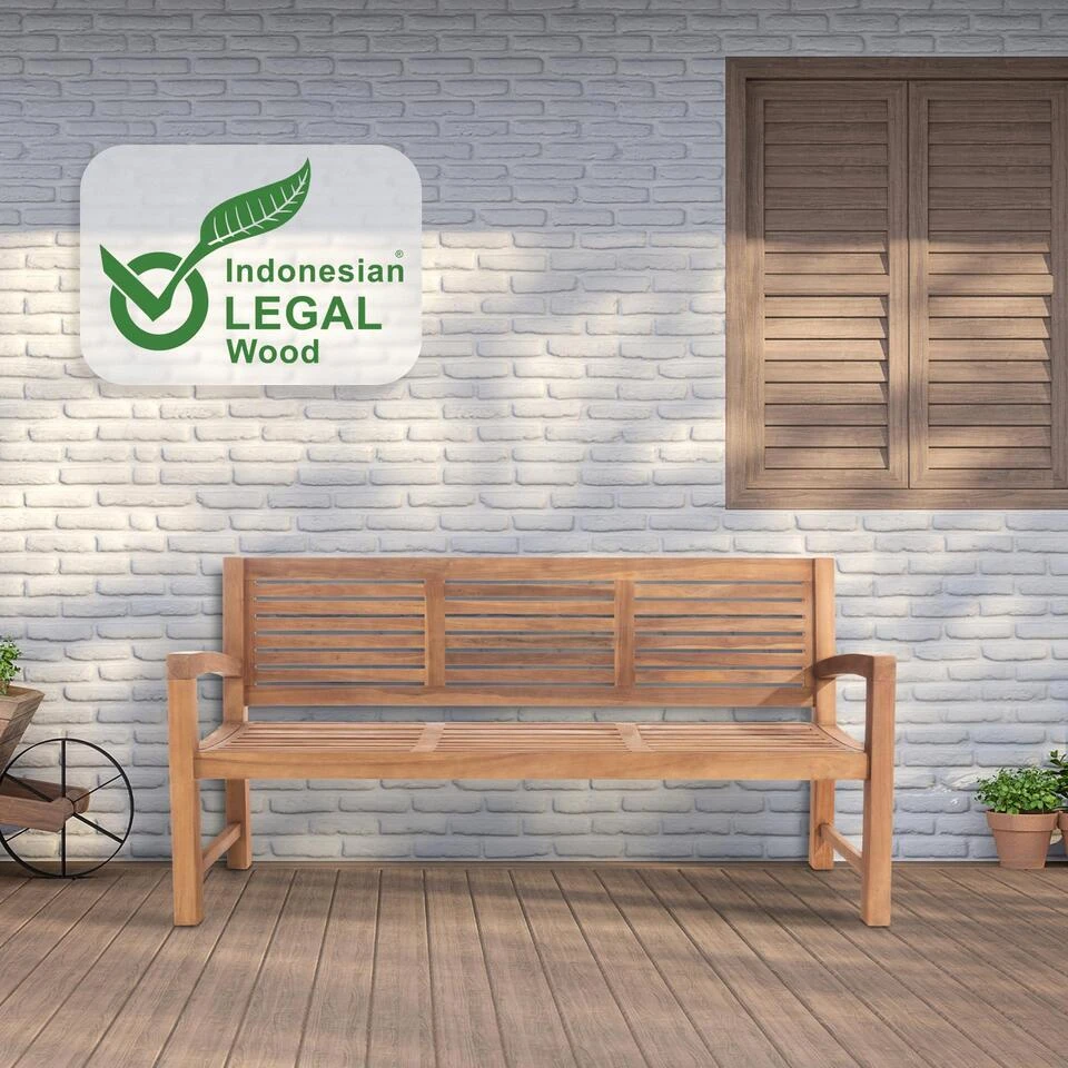 CLP Teakbank Halden 180 Cm 3 CLP Teakbank Halden 180 Cm - Afbeelding 3