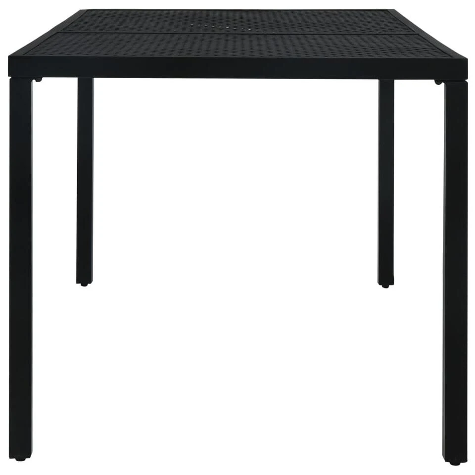 VidaXL Tuintafel 180x83x72 Cm Staal Zwart 2 VidaXL Tuintafel 180x83x72 Cm Staal Zwart - Afbeelding 2