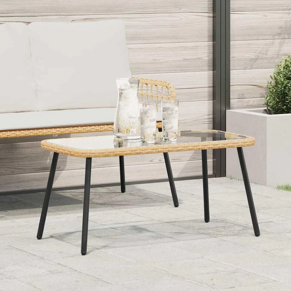 VidaXL - Salontafel - Bruin - Poly Rattan - 90 X 45 X 43 Cm 2 VidaXL - Salontafel - Bruin - Poly Rattan - 90 X 45 X 43 Cm - Afbeelding 2