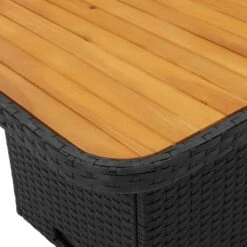 VidaXL - Tuintafel - Zwart - Poly Rattan En Hout - 90 X 55 X 71 Cm -Leenbakker Winkel c0d4ba74bc6e4b279b584d16a4bab8a7