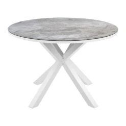 MALETTO - Tuintafel - Wit/Marmer Effect - ⌀ 120 Cm - Aluminium -Leenbakker Winkel c16676405e7f4cd59f9462da240eb734