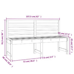 VidaXL - Tuinbank - Zwart - Grenenhout - 157.5 Cm 13 VidaXL - Tuinbank - Zwart - Grenenhout - 157.5 Cm -Leenbakker Winkel c1bfbc71f3d74f6eb2abc22002bf106d