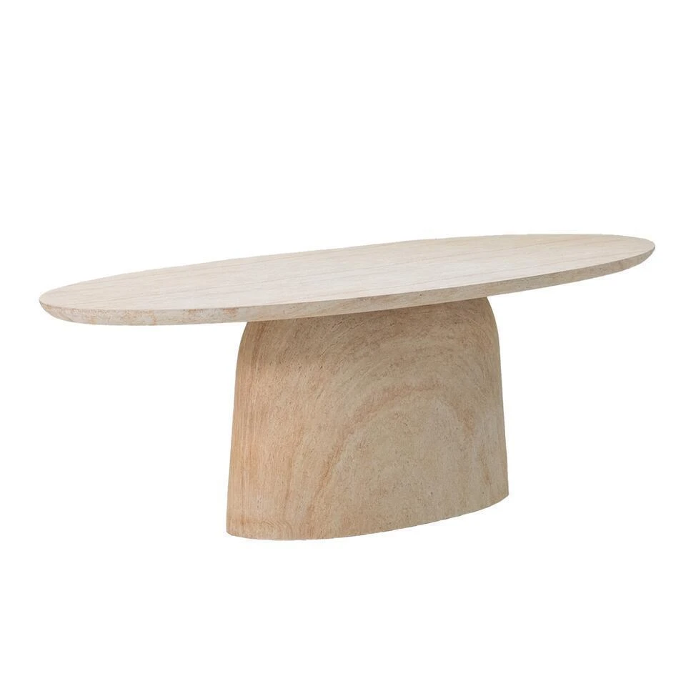 Tuintafel Ovaal - Naturel Travertin - 200x100x74cm - Myrna 3 Tuintafel Ovaal - Naturel Travertin - 200x100x74cm - Myrna - Afbeelding 3