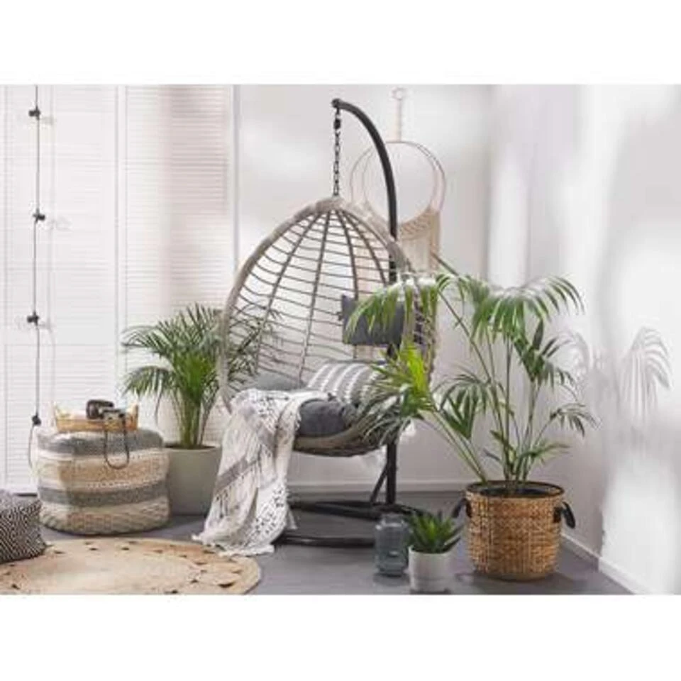 Beliani Hangstoel TOLLO - Grijs Pe Rotan 2 Beliani Hangstoel TOLLO - Grijs Pe Rotan - Afbeelding 2