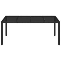 VidaXL - Tuintafel Met Glazen Blad - Zwart - Poly Rattan - 190 X 90 X 75 Cm 9 VidaXL - Tuintafel Met Glazen Blad - Zwart - Poly Rattan - 190 X 90 X 75 Cm -Leenbakker Winkel c4b6b1944a734295b4f9d0ac3f9384b5