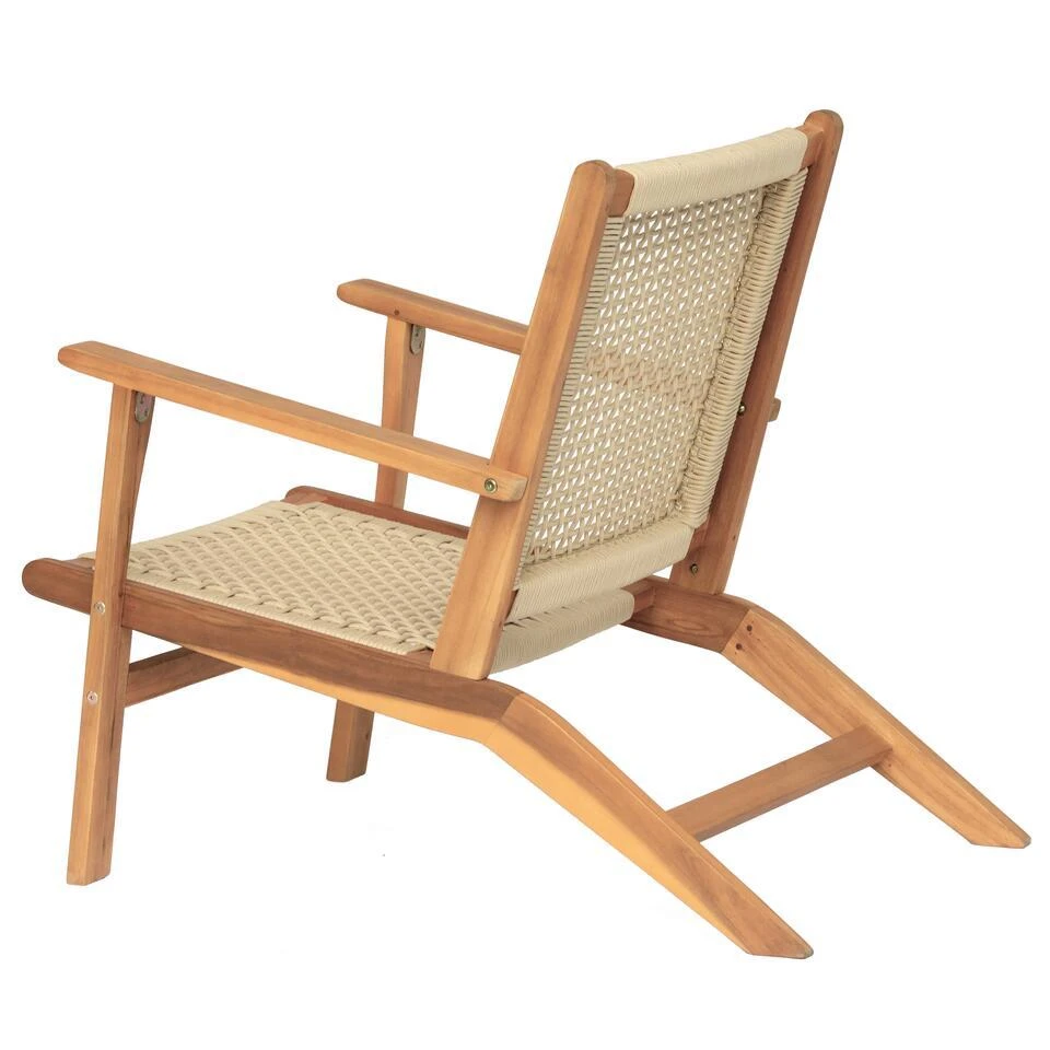 Tuinstoel Van Massief Acaciahout En Touw 2 Tuinstoel Van Massief Acaciahout En Touw - Afbeelding 2