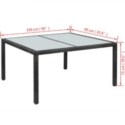VidaXL - Buiten Eettafel - Zwart - Poly Rattan -Leenbakker Winkel c65d3dc40a6c4df68a95fc839785d0d4