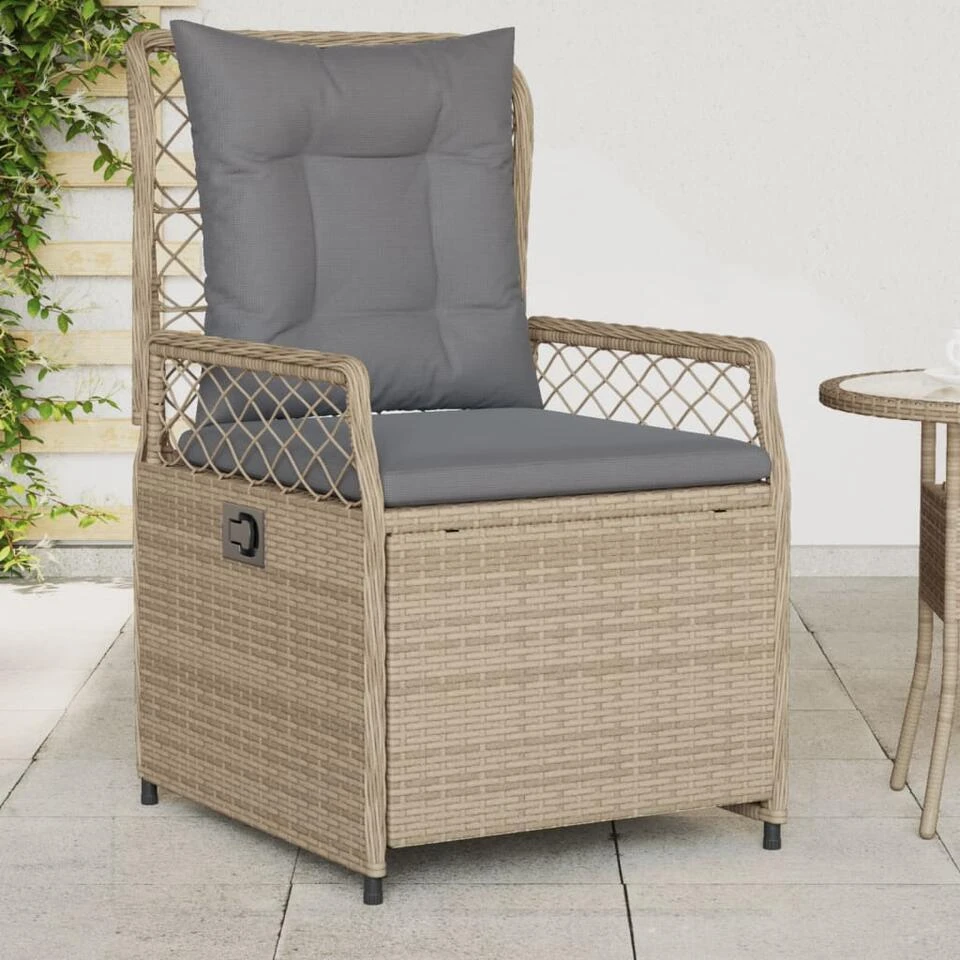 VidaXL - Tuinstoel - Beige - Poly Rattan 2 VidaXL - Tuinstoel - Beige - Poly Rattan - Afbeelding 2