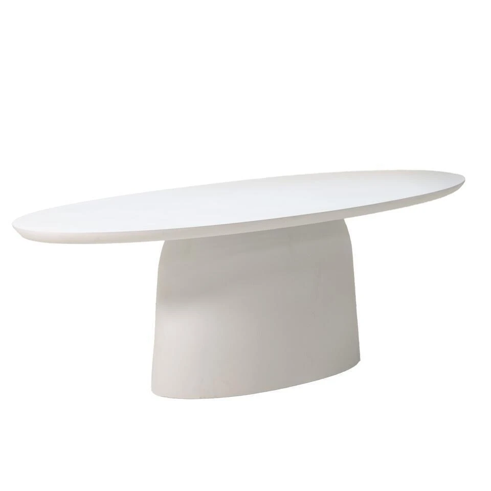 Tuintafel Ovaal - Wit Betonlook - 240x110x74cm - Myrna 3 Tuintafel Ovaal - Wit Betonlook - 240x110x74cm - Myrna - Afbeelding 3