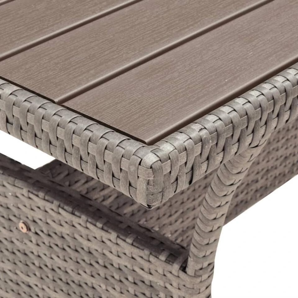 VidaXL - Tuintafel - Grijs - Poly Rattan - 120 X 70 X 66 Cm 6 VidaXL - Tuintafel - Grijs - Poly Rattan - 120 X 70 X 66 Cm - Afbeelding 6