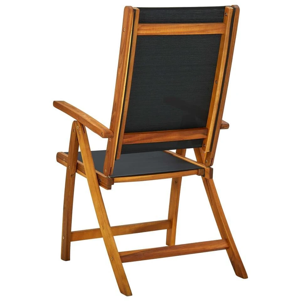 VidaXL - Tuinstoelen Inklapbaar - Bruin - Acacia En Textileen - 6 Stuks 4 VidaXL - Tuinstoelen Inklapbaar - Bruin - Acacia En Textileen - 6 Stuks - Afbeelding 4