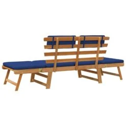 VidaXL - Tuinbank - Blauw - Acaciahout - 190 Cm - 2-in-1 - Met Kussen -Leenbakker Winkel ccdeb62da3a4497da98cd89d0bd1b7cd