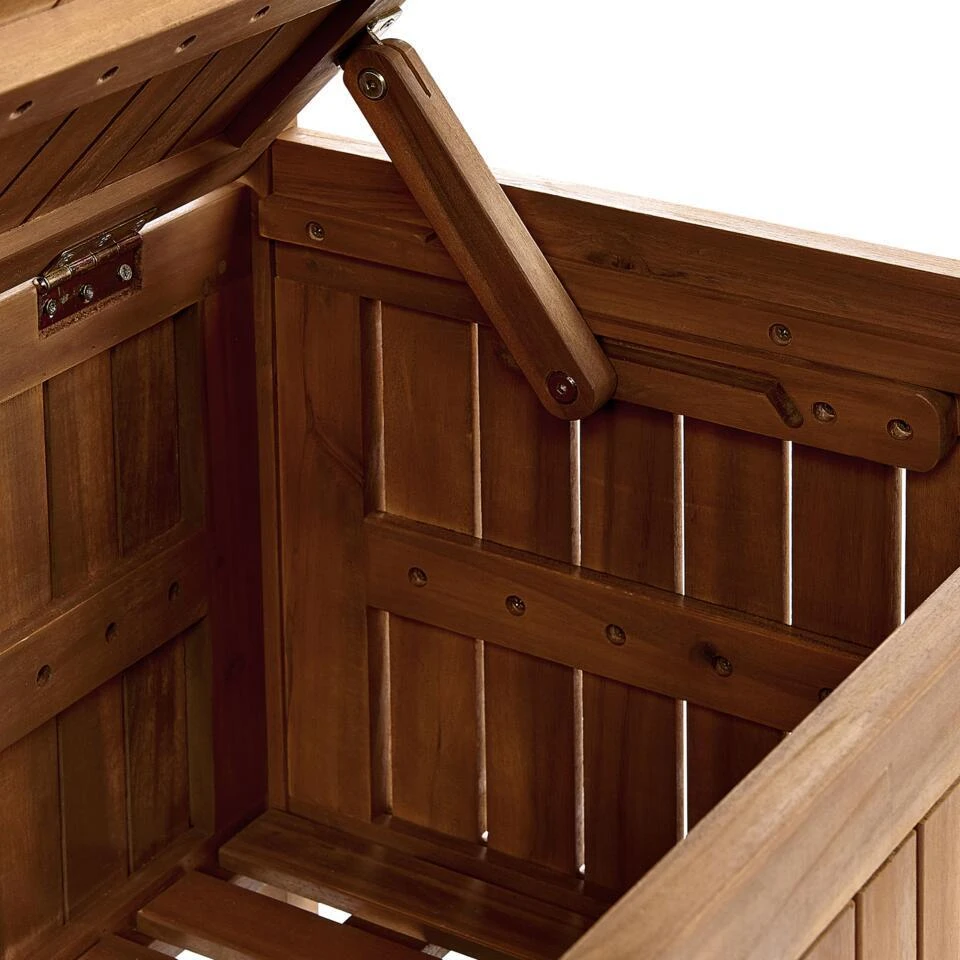 SOVANA - Tuinbank Met Opbergruimte - Lichthout/Taupe - Acaciahout 10 SOVANA - Tuinbank Met Opbergruimte - Lichthout/Taupe - Acaciahout - Afbeelding 10