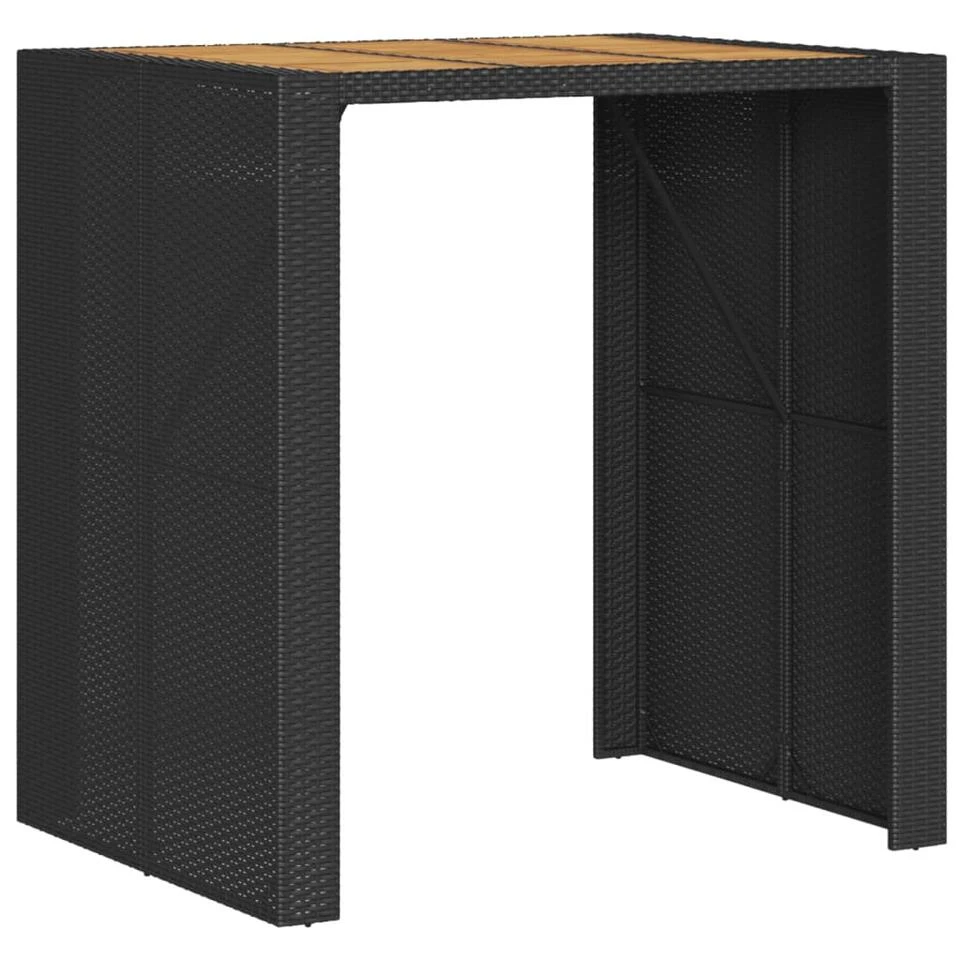 VidaXL - Tuinbartafel - Zwart - Poly Rattan - 105 X 80 X 110 Cm 7 VidaXL - Tuinbartafel - Zwart - Poly Rattan - 105 X 80 X 110 Cm - Afbeelding 7