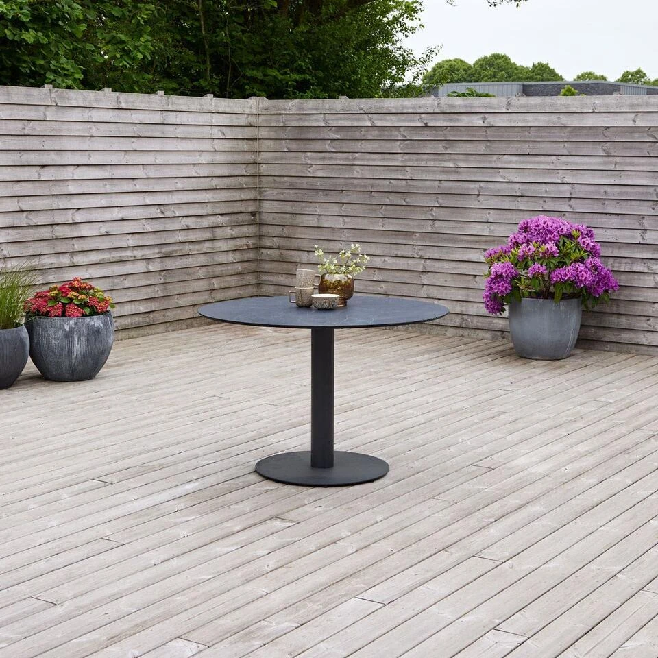 Lisomme Sieb Ronde Tuintafel Zwart - Ø110 Cm 2 Lisomme Sieb Ronde Tuintafel Zwart - Ø110 Cm - Afbeelding 2