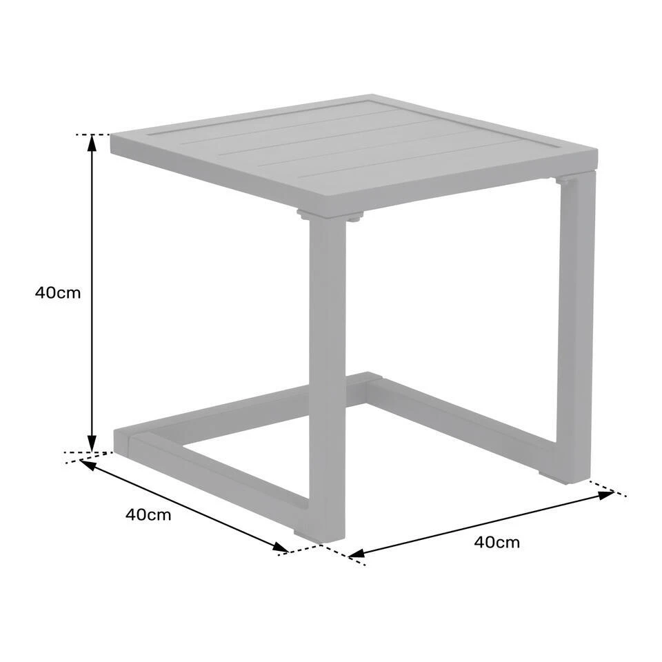 Happy Garden Bijzettafel BARBADOS - Wit - Aluminium 3 Happy Garden Bijzettafel BARBADOS - Wit - Aluminium - Afbeelding 3