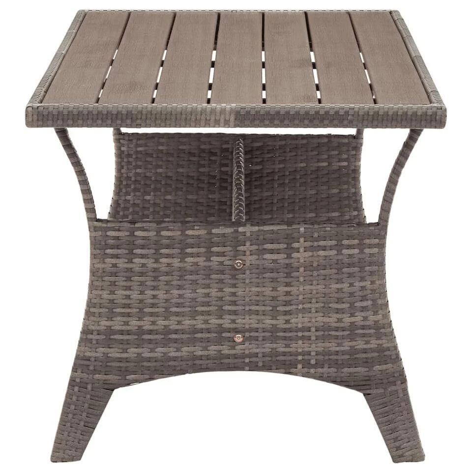 VidaXL - Tuintafel - Grijs - Poly Rattan - 120 X 70 X 66 Cm 4 VidaXL - Tuintafel - Grijs - Poly Rattan - 120 X 70 X 66 Cm - Afbeelding 4