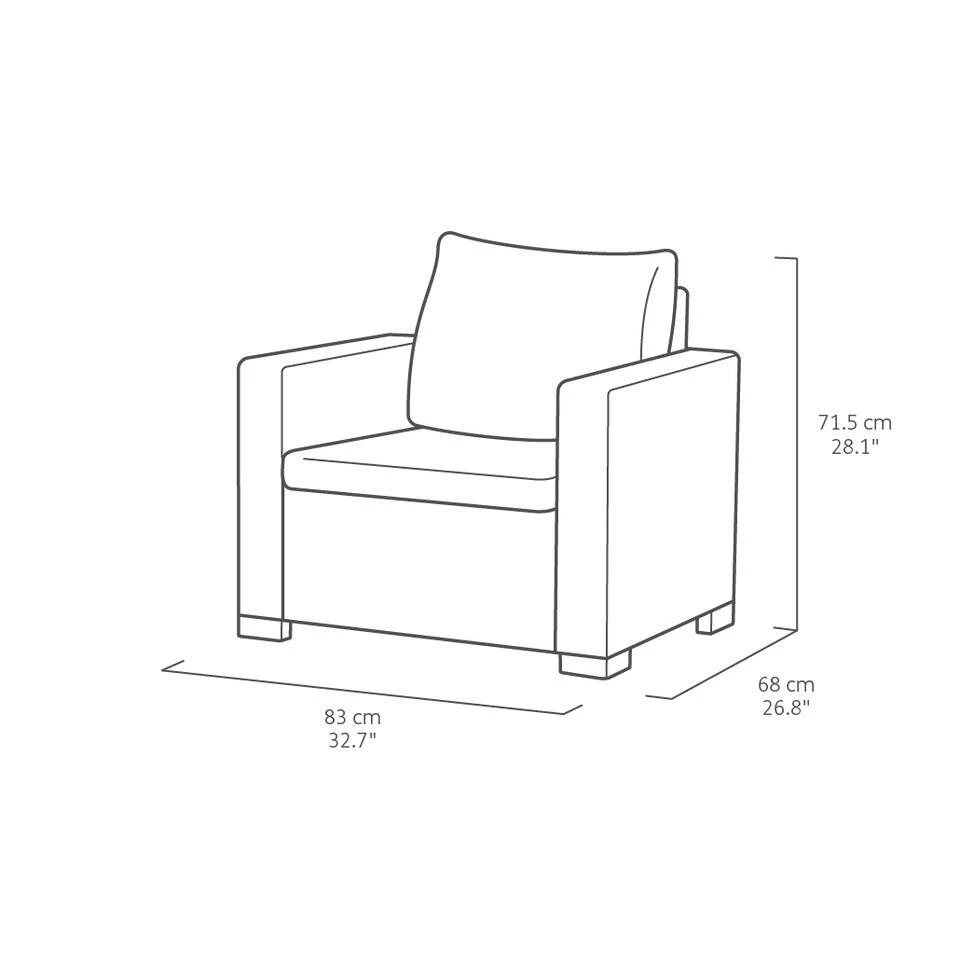 Allibert California Tuinstoel - 2 Stuks - Grafiet 2 Allibert California Tuinstoel - 2 Stuks - Grafiet - Afbeelding 2