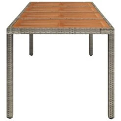 VidaXL - Tuintafel Met Houten Blad - Grijs - Poly Rattan - 190 X 90 X 75 Cm 10 VidaXL - Tuintafel Met Houten Blad - Grijs - Poly Rattan - 190 X 90 X 75 Cm -Leenbakker Winkel d195b11e2e474d0f92ad4c955f1219fa