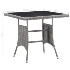 VidaXL - Tuintafel - Grijs - Poly Rattan - 80 X 80 X 74 Cm -Leenbakker Winkel d1d2e3dfb045430f9269899b213bf44d