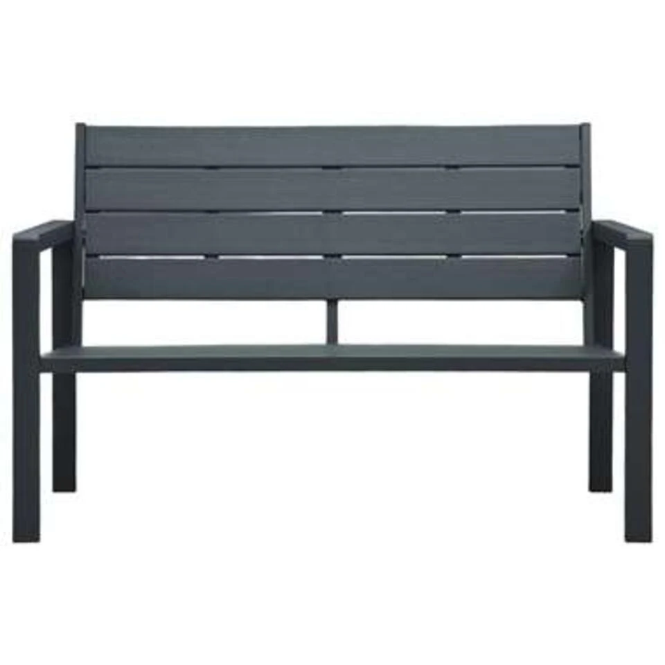 VidaXL Tuinbank Hout-look 120 Cm HDPE Grijs 3 VidaXL Tuinbank Hout-look 120 Cm HDPE Grijs - Afbeelding 3