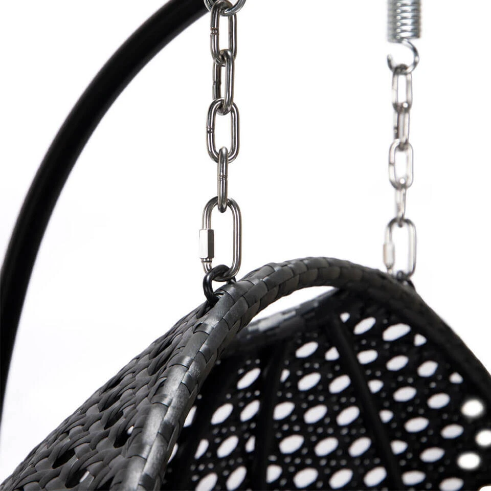 Merkloos HOME DELUXE Polyrotan Hangstoel TWIN Zwart Pure 6 Merkloos HOME DELUXE Polyrotan Hangstoel TWIN Zwart Pure - Afbeelding 6