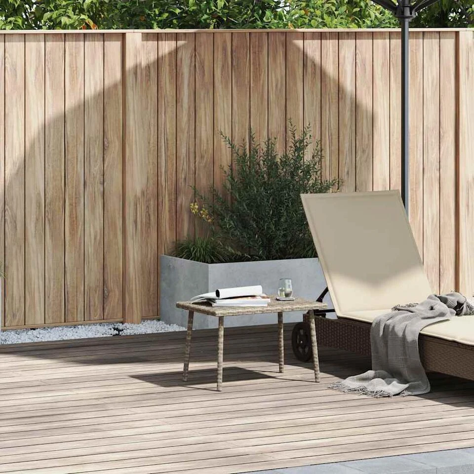 VidaXL - Tuin Salontafel - Grijs - Poly Rattan - 60 X 40 X 37 Cm 2 VidaXL - Tuin Salontafel - Grijs - Poly Rattan - 60 X 40 X 37 Cm - Afbeelding 2