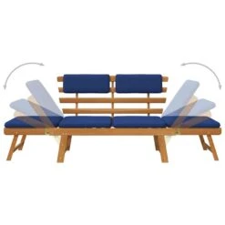 VidaXL - Tuinbank - Blauw - Acaciahout - 190 Cm - 2-in-1 - Met Kussen -Leenbakker Winkel d69a8100a46144399cd8c34b1fa4e027