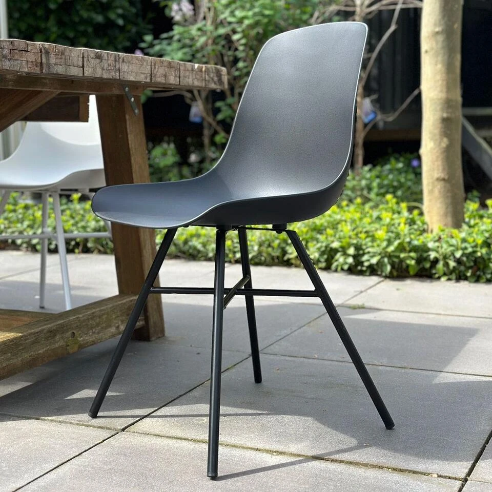 Nolon Noa-Pip Kunststof Tuinstoel Wit - Zwart Onderstel 7 Nolon Noa-Pip Kunststof Tuinstoel Wit - Zwart Onderstel - Afbeelding 7