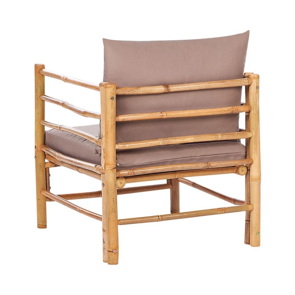 CERRETO - Tuinstoel - Taupe - Bamboe 5 CERRETO - Tuinstoel - Taupe - Bamboe - Afbeelding 5