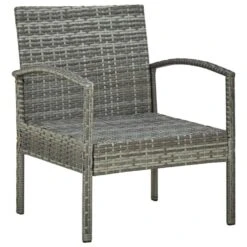 VidaXL - Tuin Fauteuil - Grijs - Poly Rattan -Leenbakker Winkel d85936c88acf4143ab8ad077948606c1