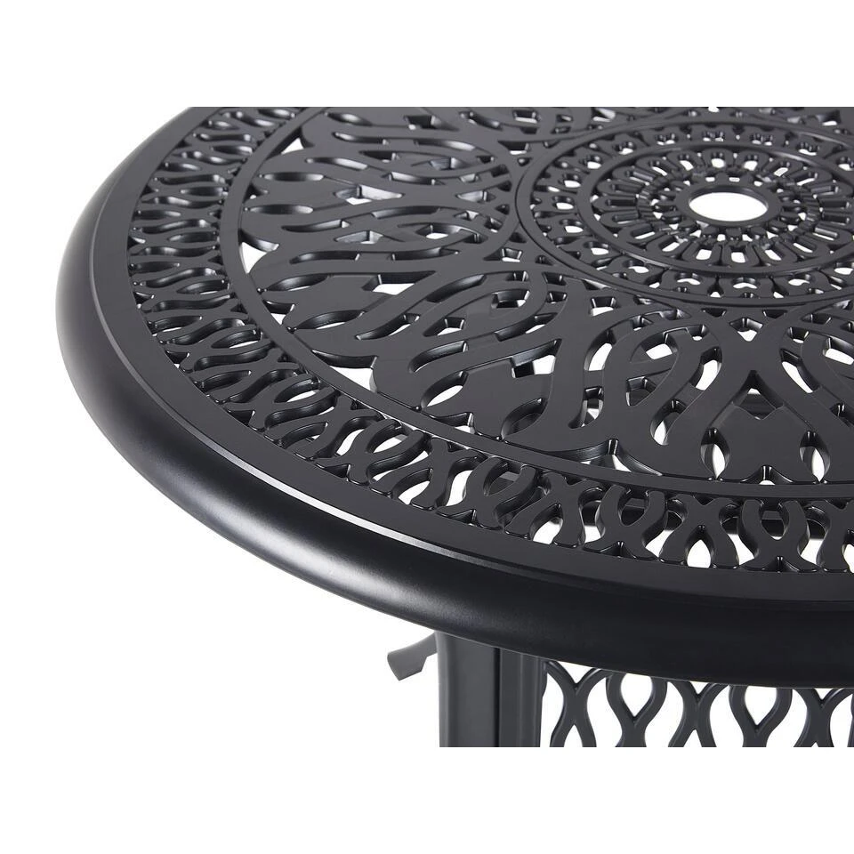 ANCONA - Tuintafel - Zwart - 90 X 90 Cm - Aluminium 4 ANCONA - Tuintafel - Zwart - 90 X 90 Cm - Aluminium - Afbeelding 4