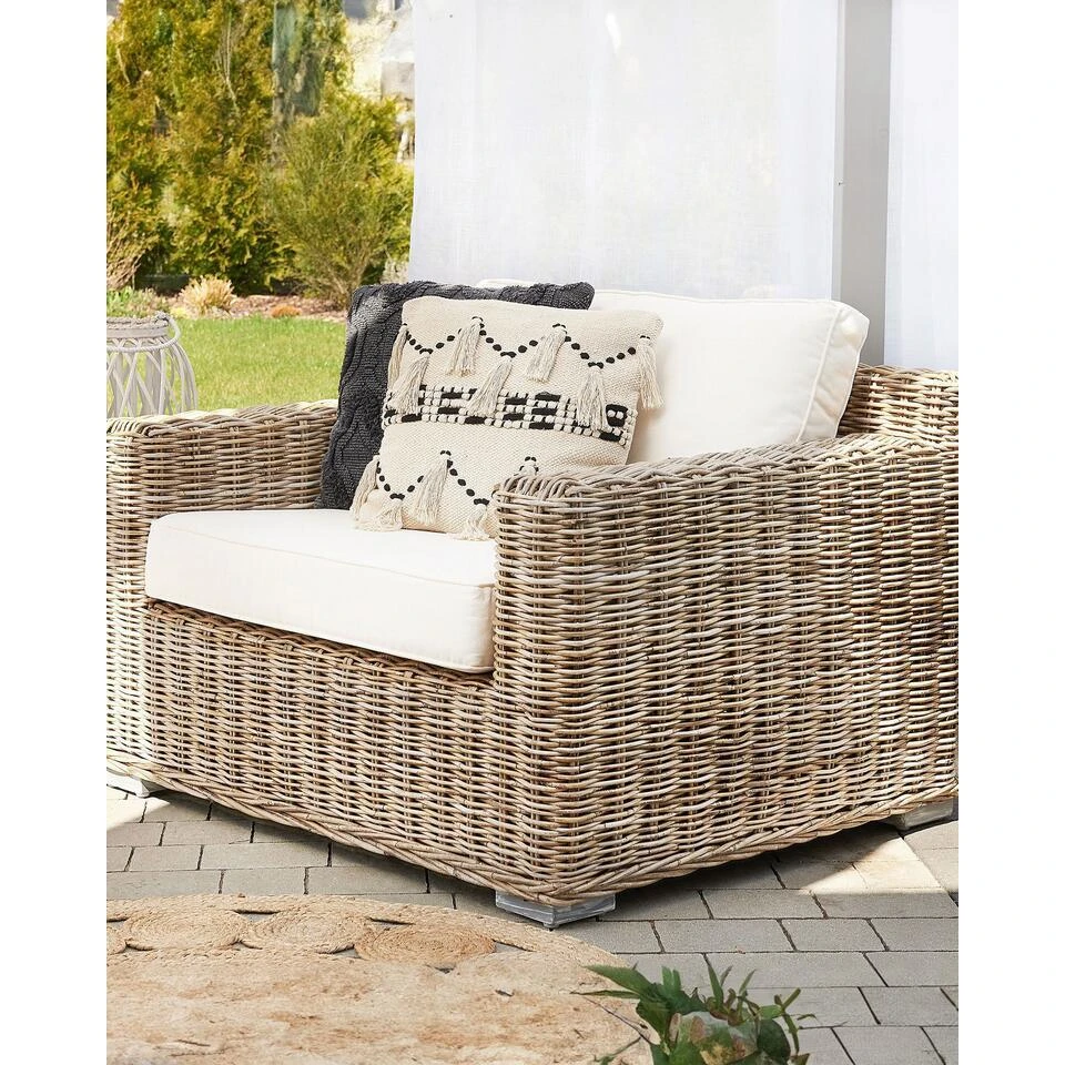 ARDEA - Tuinstoel Set Van 2 - Natuurlijk - Rotan 2 ARDEA - Tuinstoel Set Van 2 - Natuurlijk - Rotan - Afbeelding 2