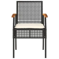VidaXL - Tuinstoelen - Zwart - Poly Rattan En Acaciahout - 4 Stuks - Met Kussens -Leenbakker Winkel dc6c57da538846be96fb92c42f9059b4