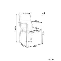 BUSSETO - Tuinstoel Set Van 4 - Grijs - Aluminium -Leenbakker Winkel dc872b0fe995480db6beb11c422508d2