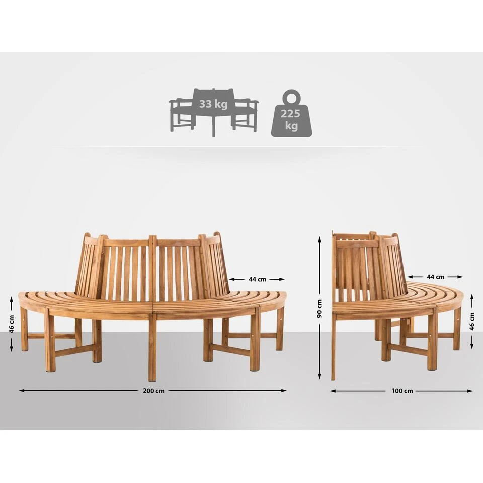 CLP Teakbank Leming 200 Cm 2 CLP Teakbank Leming 200 Cm - Afbeelding 2