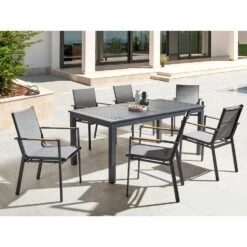 SKALOMA - Tuintafel - Donkergrijs - 180/240 X 90 Cm - Aluminium -Leenbakker Winkel ddec22aed22c4192b3e9cb77a85731be