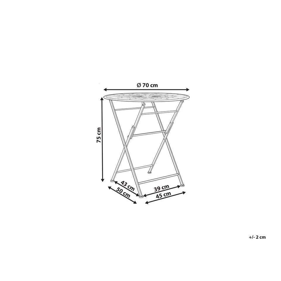 Beliani Tuintafel SCARIO - Rood Ijzer 2 Beliani Tuintafel SCARIO - Rood Ijzer - Afbeelding 2