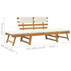 VidaXL - Tuinbank - Crème - Acaciahout - 190 Cm - 2-in-1 - Met Kussen 17 VidaXL - Tuinbank - Crème - Acaciahout - 190 Cm - 2-in-1 - Met Kussen -Leenbakker Winkel e4b462df04d9429b9944bd04e0c69448