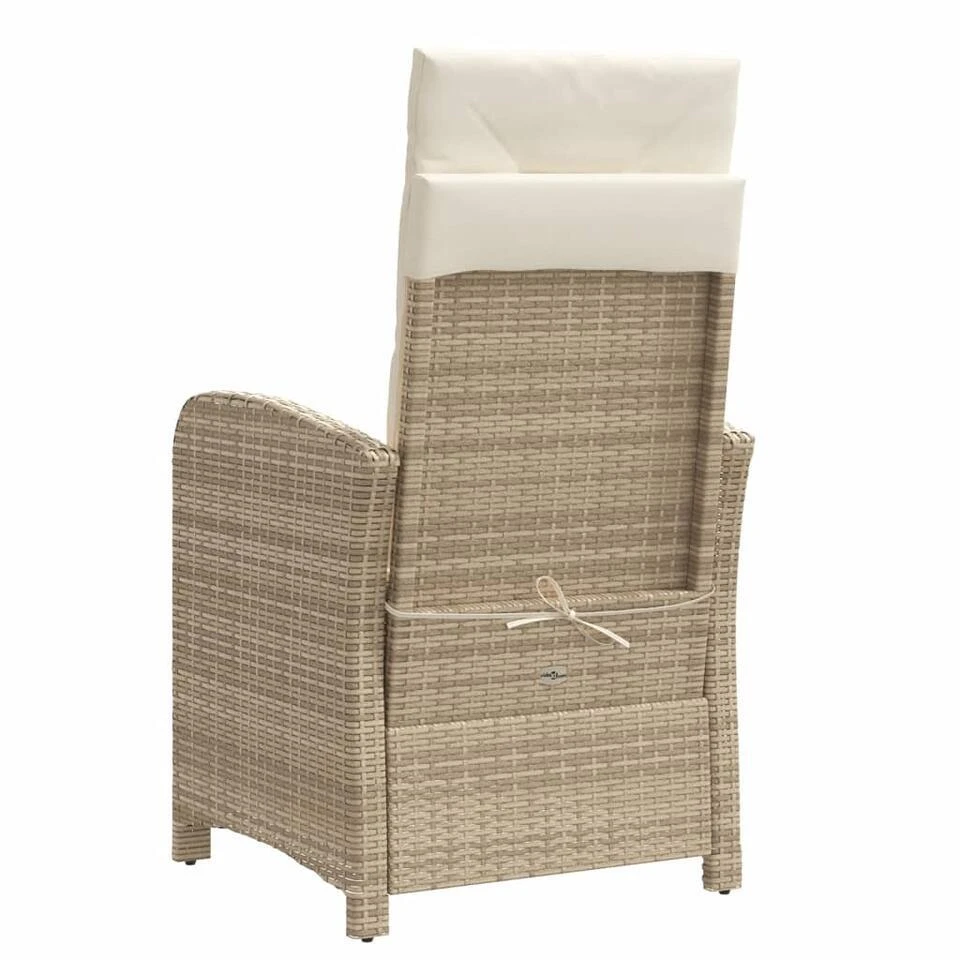 VidaXL - Tuinstoel Verstelbaar Met Kussens - Beige - Poly Rattan - 57x58.5x93 Cm 6 VidaXL - Tuinstoel Verstelbaar Met Kussens - Beige - Poly Rattan - 57x58.5x93 Cm - Afbeelding 6