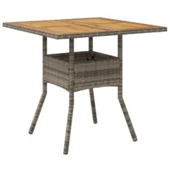 VidaXL - Tuintafel Met Acaciahouten Blad - Grijs - Poly Rattan - 80 X 80 X 75 Cm -Leenbakker Winkel e591dbf3bb9d442f9af1dad81610be9c