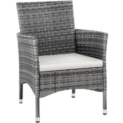 Tectake 2 Wicker Tuinstoelen Met 4 Kussenhoezen , Grijs/lichtgrijs -Leenbakker Winkel e5b4663d470343be99f30e68e09d6412