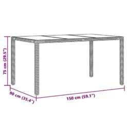 VidaXL - Tuintafel - Zwart - Poly Rattan - 150 X 90 X 75 Cm -Leenbakker Winkel e76b6d5d60294e9ea37b51091aa5d34e
