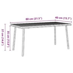 VidaXL - Tuin Salontafel - Bruin - Poly Rattan - 80 X 40 X 37 Cm -Leenbakker Winkel e7da8a7dd31b40adb7fce4409fe8ee65