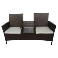 VidaXL Tuinbank 2-zits Met Tafeltje Poly Rattan Bruin 5 VidaXL Tuinbank 2-zits Met Tafeltje Poly Rattan Bruin -Leenbakker Winkel e979c04dd18f4d45962c3f42eaa1b0ee