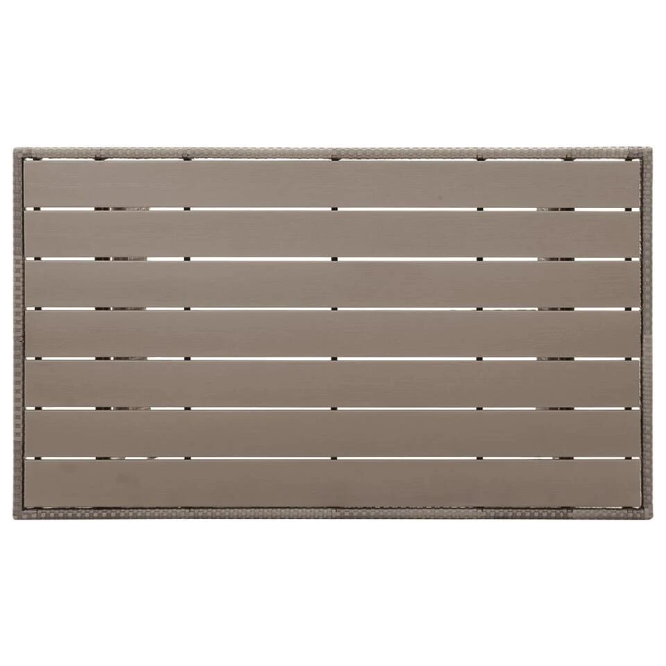 VidaXL - Tuintafel - Grijs - Poly Rattan - 120 X 70 X 66 Cm 2 VidaXL - Tuintafel - Grijs - Poly Rattan - 120 X 70 X 66 Cm - Afbeelding 2