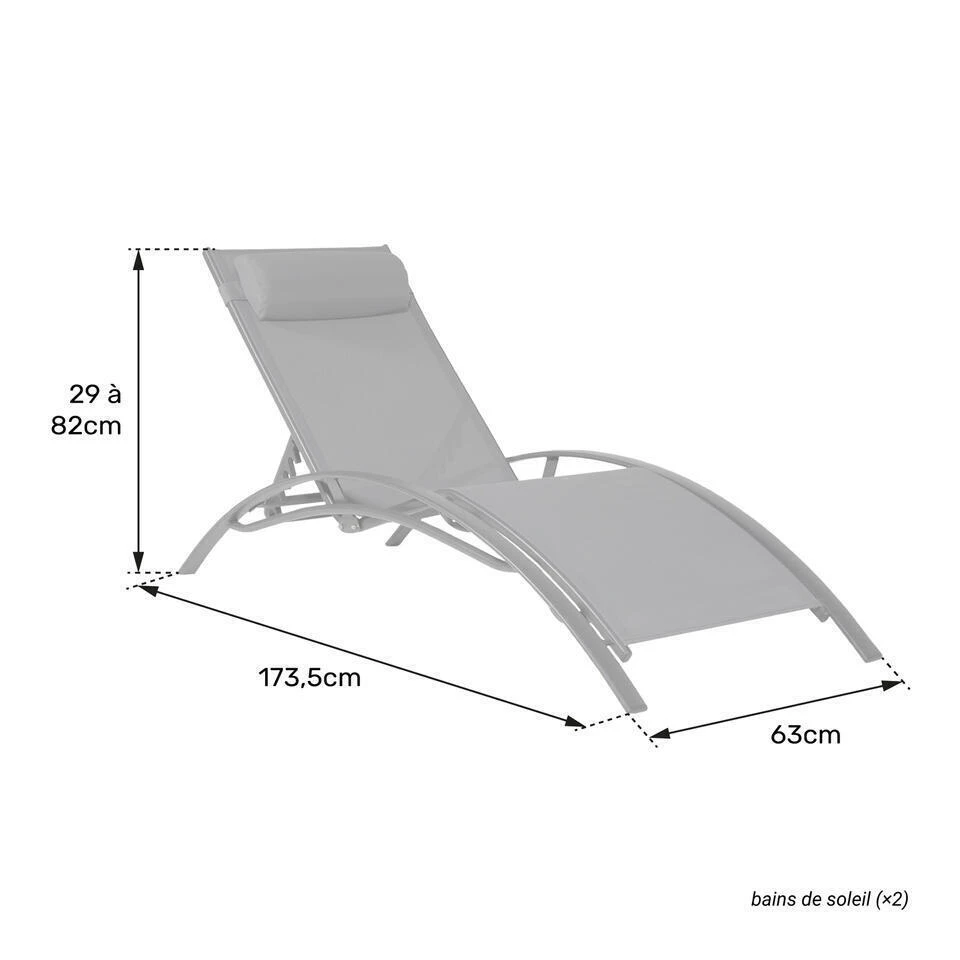 Happy Garden Transat GALAPAGOS - Wit - Aluminium 5 Happy Garden Transat GALAPAGOS - Wit - Aluminium - Afbeelding 5